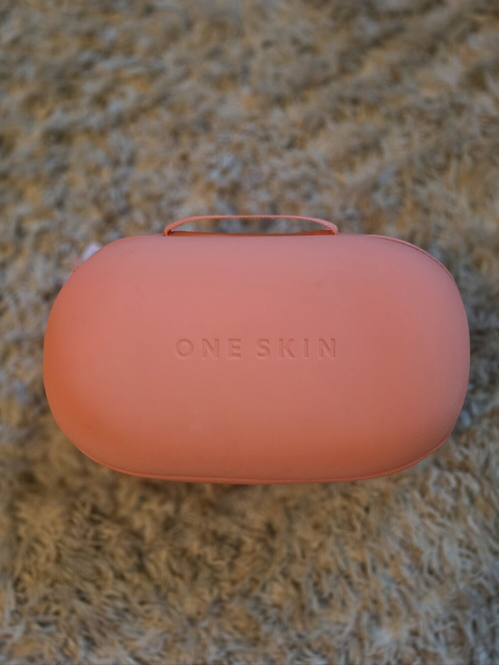 OneSkin Makeup Cosmetic Coral Soft Bag Travel Toiletry Zipper Pouch